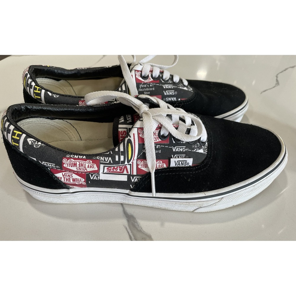 Men's Vans Sz 8.5 Shoes Era Label Mix Black/True White SHA